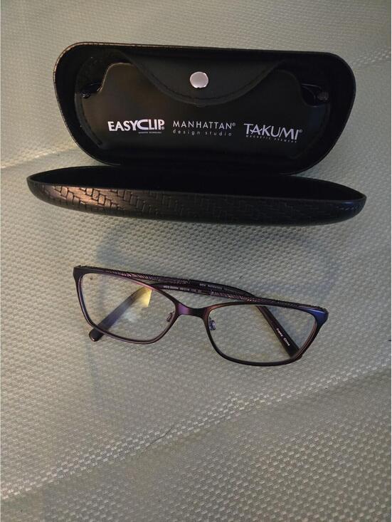 Other - Takumi Manhattan Design Studio EasyClip Purple Eyeglasses with Magnetic Sunshade